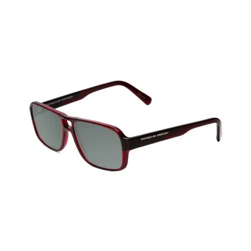 Design P8217-D 56 mm Polarized Sunglasses Crystal Dark Red Carbon Fiber Smoke Grey Polar by Porsche
