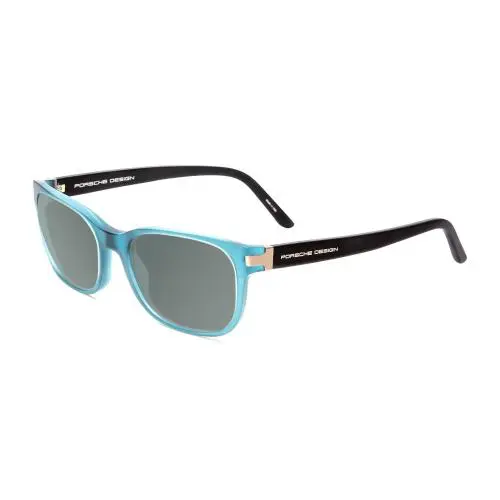 Porsche Designs P8250-C 55 mm Polarized Sunglasses Crystal Azure Aqua Blue Black - Frame: Multicolor, Lens: Smoke Grey Polar