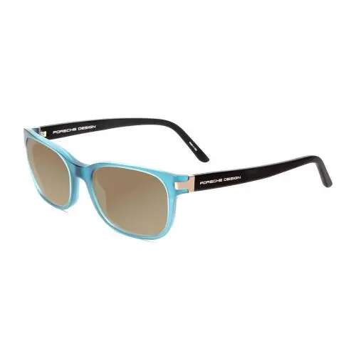 Designs P8250-C 55 mm Polarized Sunglasses Crystal Azure Aqua Blue Black Amber Brown Polar by Porsche