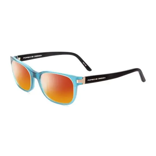 Designs P8250-C 55 mm Polarized Sunglasses Crystal Azure Aqua Blue Black Red Mirror Polar by Porsche