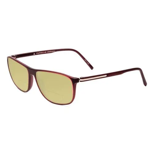 P8278-D 56 mm Polarized Bi-focal Sunglasses Crystal Red Brown 41 Options by Porsche