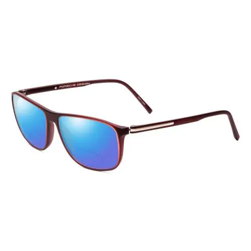 P8278-D 56 mm Polarized Bi-focal Sunglasses Crystal Red Brown 41 Options Blue Mirror by Porsche