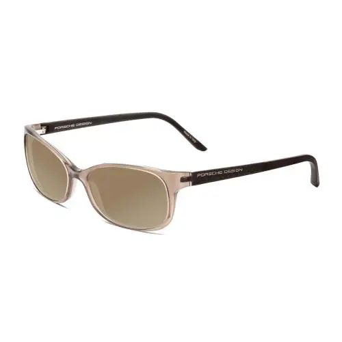 Design P8247-C 55mm Polarized Sunglasses in Crystal Grey Brown 4 Options Amber Brown Polar by Porsche
