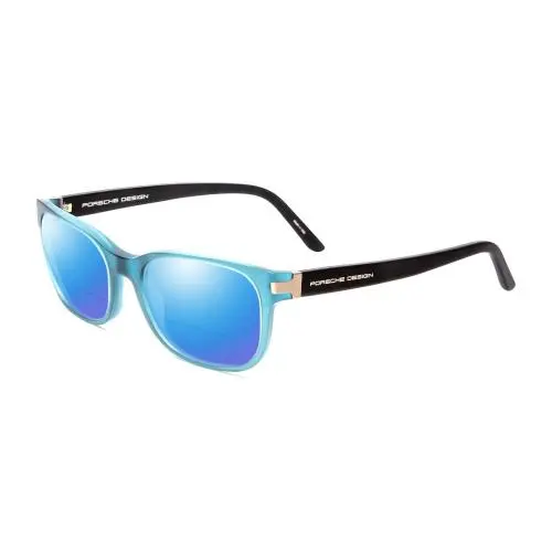 P8250-C 55mm Polarized Bi-focal Sunglasses Crystal Azure Aqua Blue Black Blue Mirror by Porsche