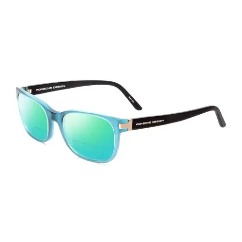 P8250-C 55mm Polarized Bi-focal Sunglasses Crystal Azure Aqua Blue Black Green Mirror by Porsche