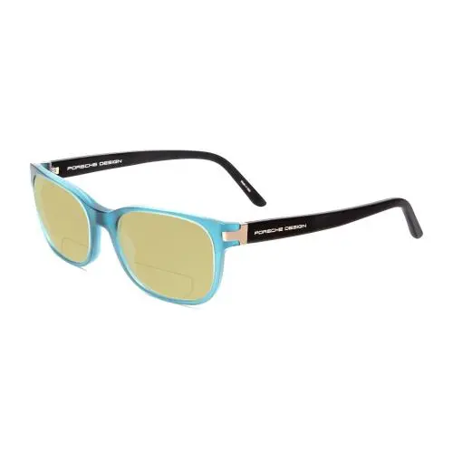 P8250-C 55mm Polarized Bi-focal Sunglasses Crystal Azure Aqua Blue Black Yellow by Porsche