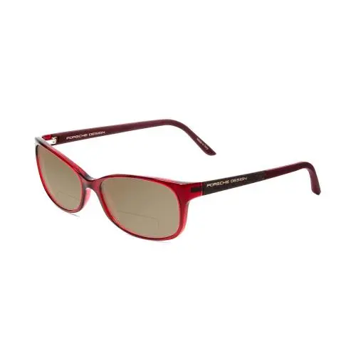 P8247-D 55mm Polarized Bi-focal Sunglasses Red Matte Burgundy 41 Options Brown by Porsche