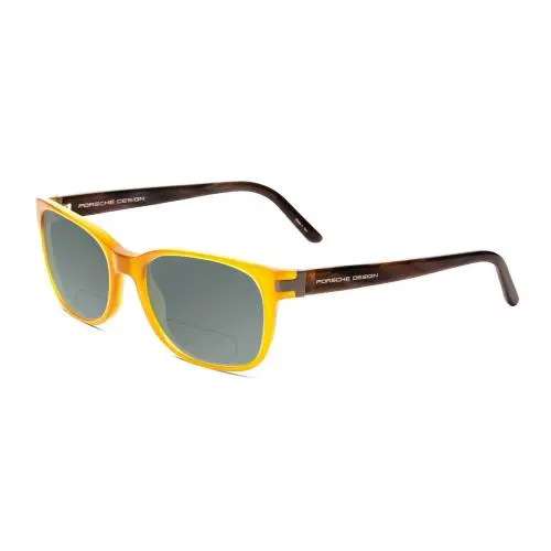 P8250-B 55mm Polarized Bi-focal Sunglasses in Yellow Orange Brown Marble Grey by Porsche