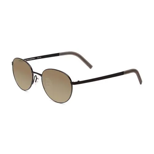 P8315-A Round 52 mm Polarized Sunglasses Satin Black Grey 4 Lens Options Amber Brown Polar by Porsche