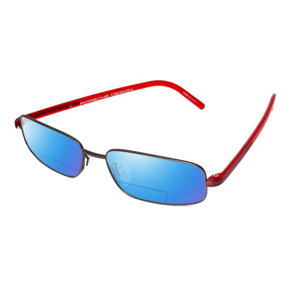 Design P8125-D-57mm Polarized Bi-focal Sunglasses 41 Option Gunmetal Red Blue Mirror by Porsche