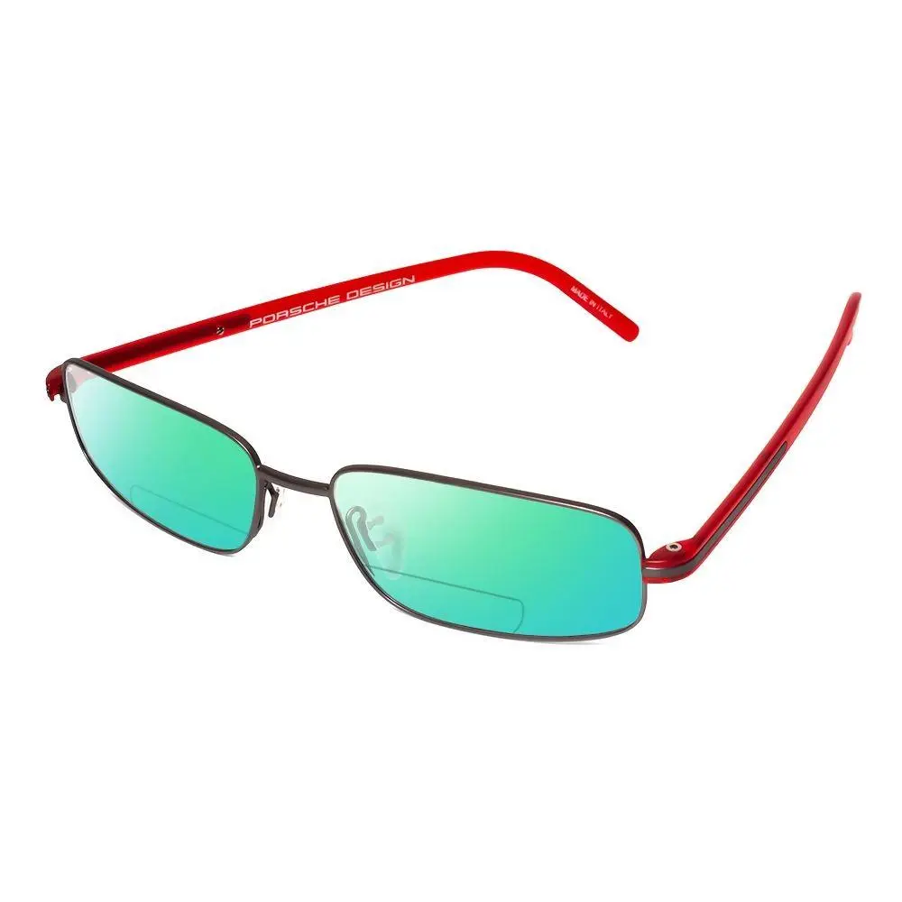 Design P8125-D-57mm Polarized Bi-focal Sunglasses 41 Option Gunmetal Red Green Mirror by Porsche