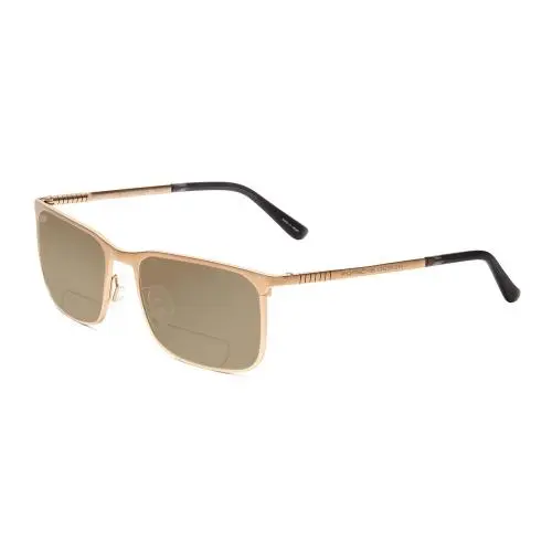 P8294-B 54mm Polarized Bi-focal Sunglasses Light Gold Black Lens Options Brown by Porsche