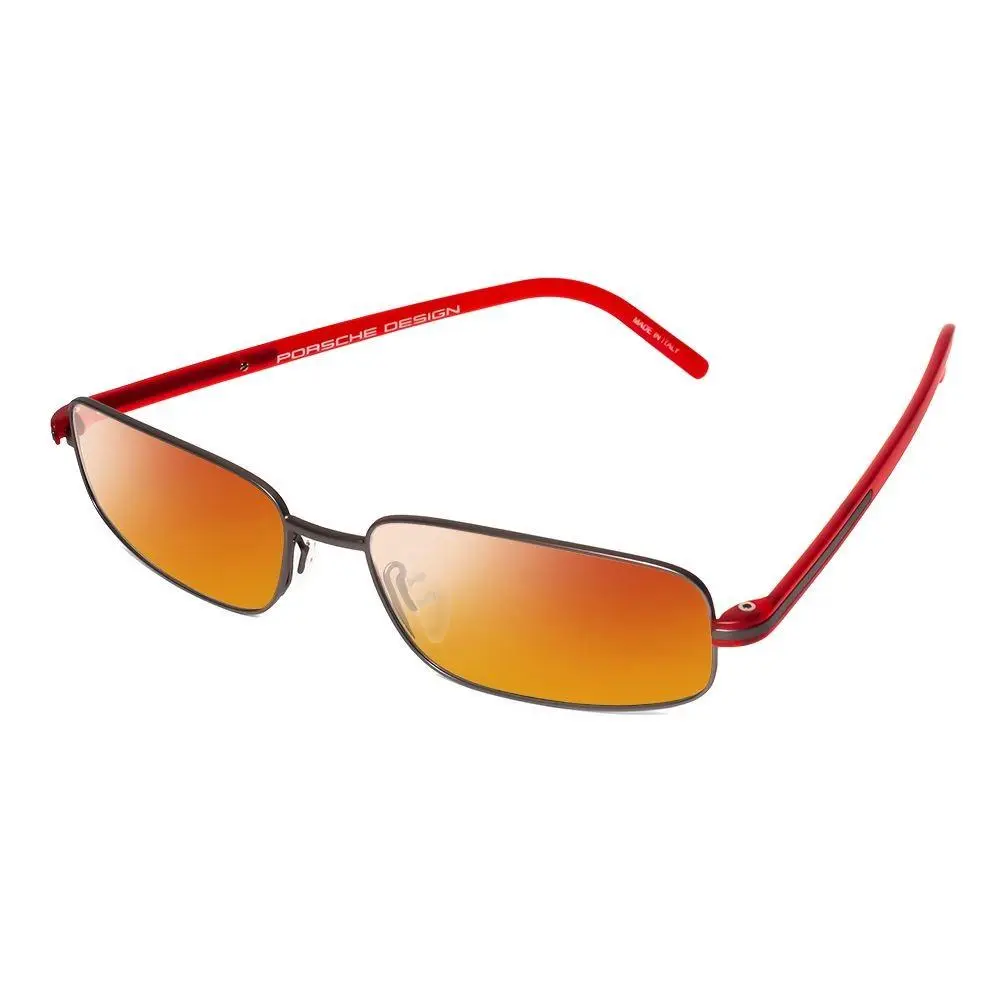 Design P8125-D-57 mm Polarized Sunglasses 4 Lens Options Gun Metal Red Red Mirror Polar by Porsche