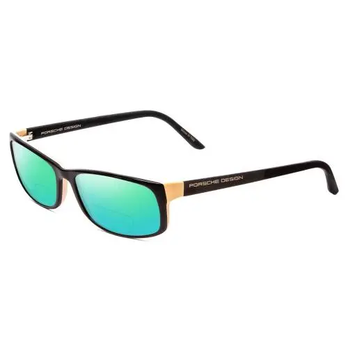 P8243-A 54mm Polarized Bi-focal Sunglasses in Black Rose Pink 41 Options Green Mirror by Porsche