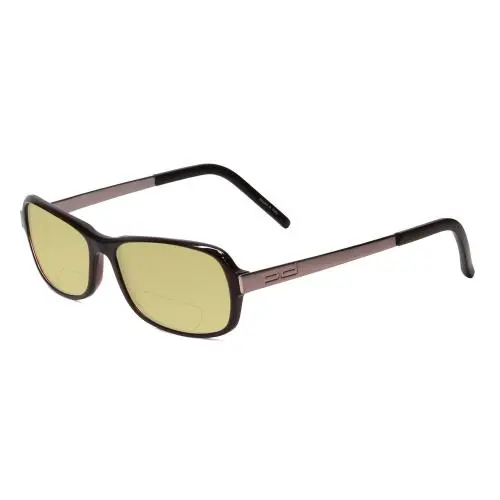 P8207-A Cateye 53 mm Polarized Bi-focal Sunglasses Dark Brown 41 Options Yellow by Porsche