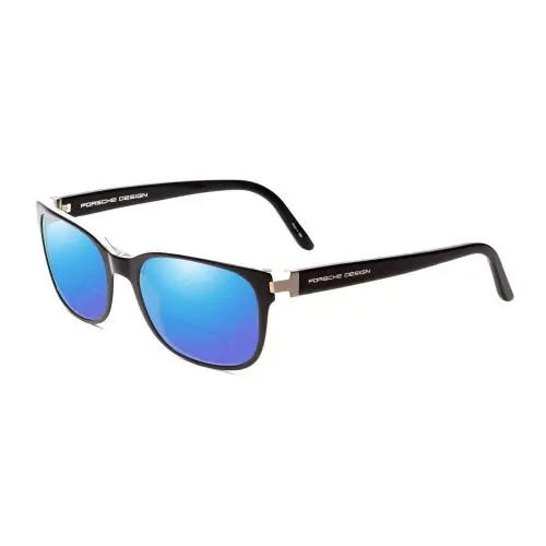P8250-A 55mm Polarized Bi-focal Sunglasses Black Layer Crystal 41 Option Blue Mirror by Porsche