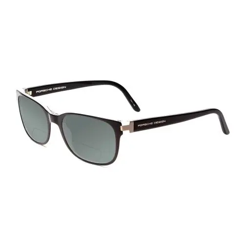 P8250-A 55mm Polarized Bi-focal Sunglasses Black Layer Crystal 41 Option Grey by Porsche