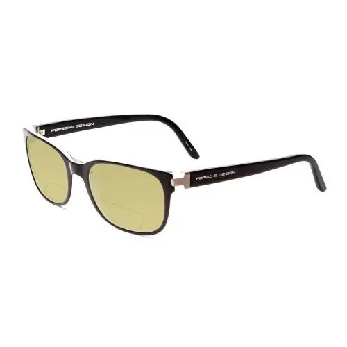 P8250-A 55mm Polarized Bi-focal Sunglasses Black Layer Crystal 41 Option Yellow by Porsche