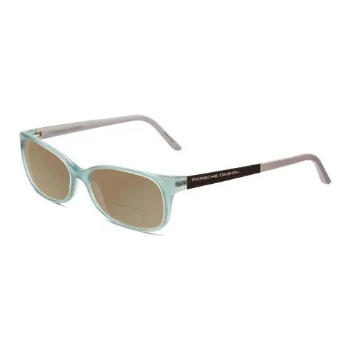 P8247-B 55 mm Polarized Bi-focal Sunglasses Crystal Azure Aqua Blue Grey Brown by Porsche