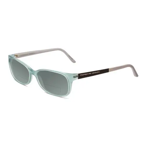 P8247-B 55 mm Polarized Bi-focal Sunglasses Crystal Azure Aqua Blue Grey Grey by Porsche