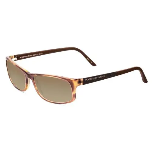 Designs P8243-B 54mm Polarized Sunglasses in Striped Crystal Brown Matte Amber Brown Polar by Porsche