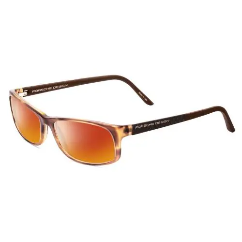 Designs P8243-B 54mm Polarized Sunglasses in Striped Crystal Brown Matte Red Mirror Polar by Porsche