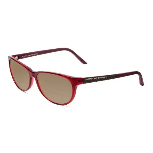 P8246-C 56mm Polarized Bi-focal Sunglasses Crystal Red Violet 41 Options Brown by Porsche