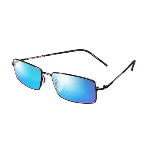 Porsche Design P8197-D-54mm Polarized Bi-focal Sunglasses 41 Option Satin Purple - Frame: Multicolor, Lens: Blue Mirror