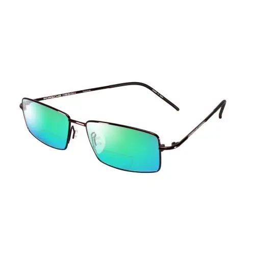 Design P8197-D-54mm Polarized Bi-focal Sunglasses 41 Option Satin Purple Green Mirror by Porsche