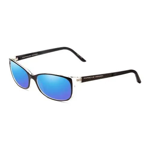 P8247-A 55 mm Polarized Sunglasses in Black Layer Crystal 4 Lens Options Blue Mirror Polar by Porsche