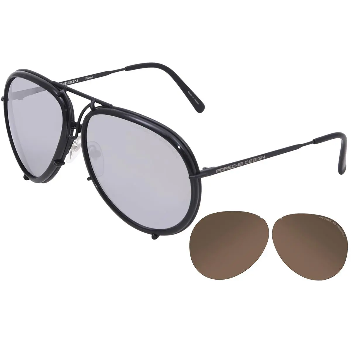 Design Men`s P`8613 P8613 Square Sunglasses Black by Porsche