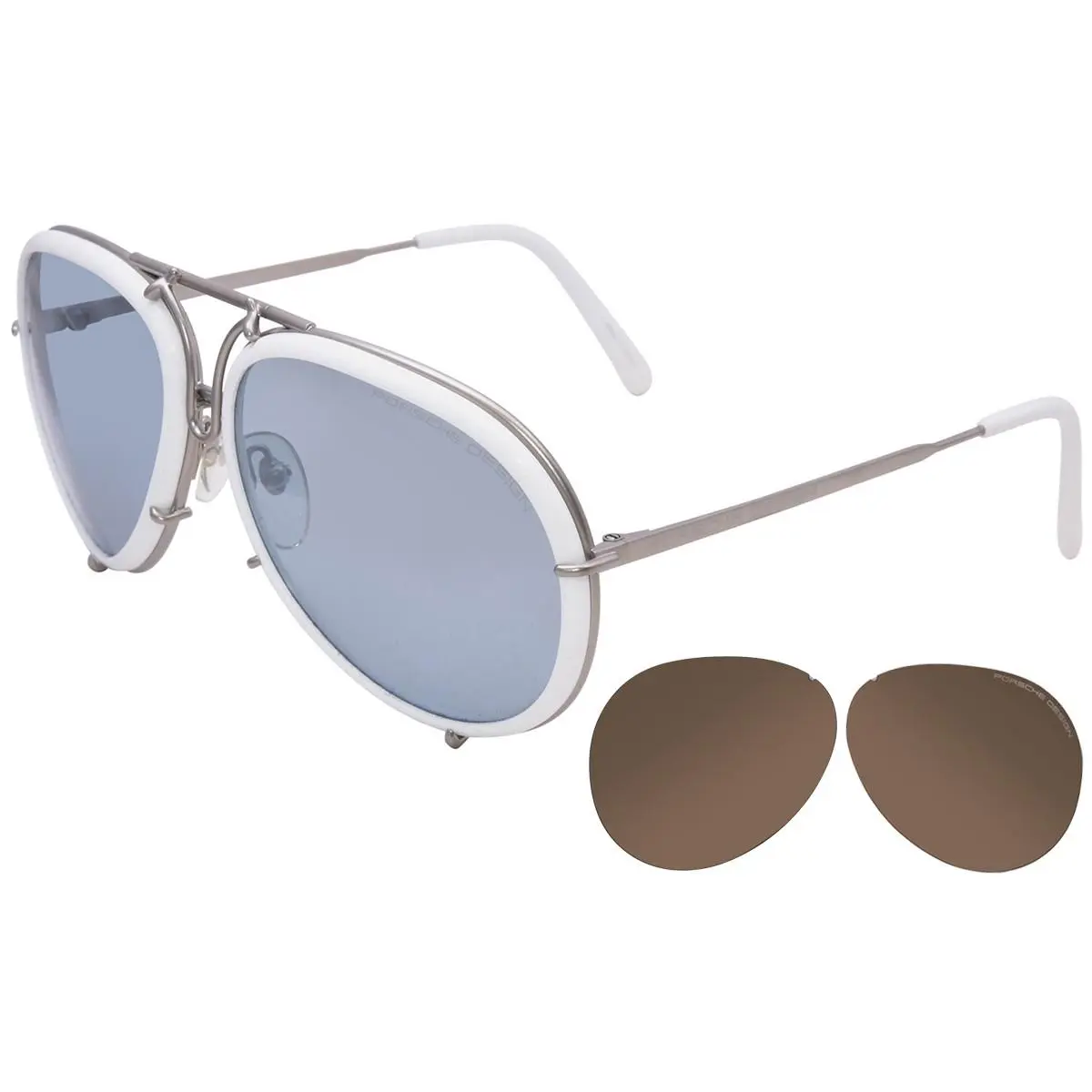 Design Men`s P`8613 P8613 Square Sunglasses Silver by Porsche