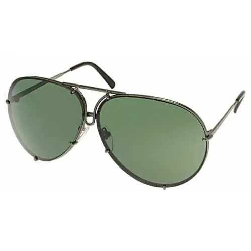 P8478 Designer Pilot Sunglasses Beta-titanium 28 Colors Sizes C - Matte Grey w/Green & Dark Orange lens by Porsche