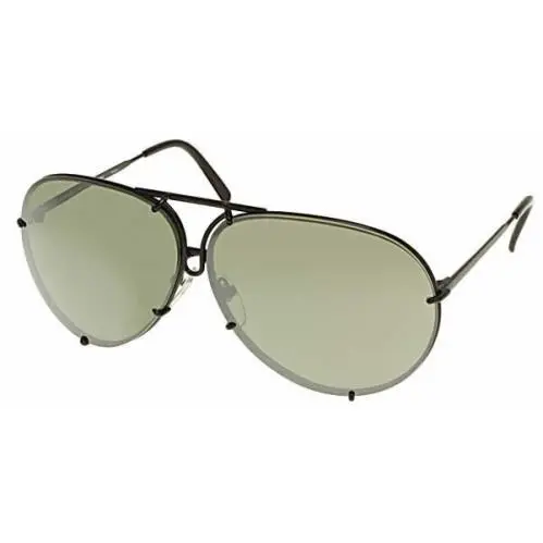 P8478 Designer Pilot Sunglasses Beta-titanium 28 Colors Sizes D - Matte Black w/Brown & Olive Green lens by Porsche