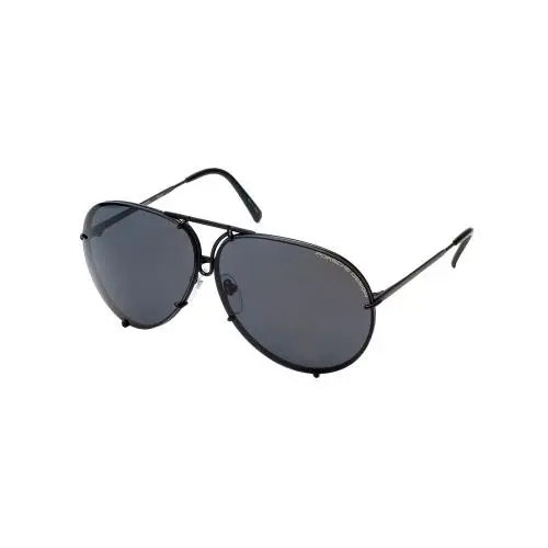 P8478 Designer Pilot Sunglasses Beta-titanium 28 Colors Sizes D2-Matte Black w/Grey & Silver Mirror by Porsche