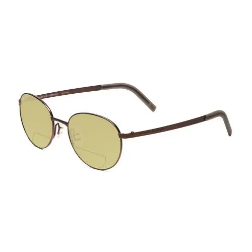 P8315-B Round 52mm Polarized Bi-focal Sunglasses Brown Copper 41 Options Yellow by Porsche