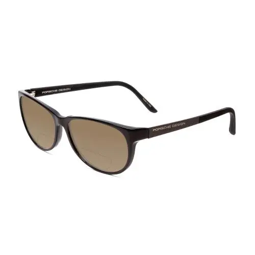 Designs P8246-A 56mm Polarized Bi-focal Sunglasses Black 41 Lens Options Brown by Porsche