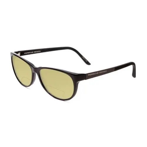 Designs P8246-A 56mm Polarized Bi-focal Sunglasses Black 41 Lens Options Yellow by Porsche