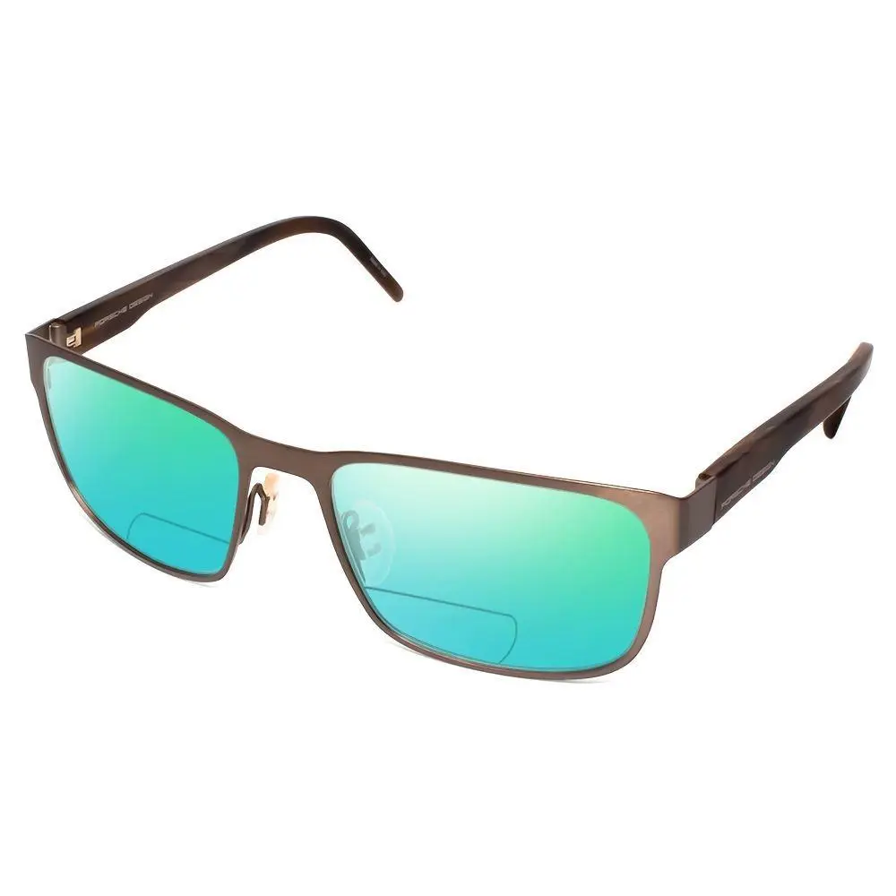Design P8291-C-55 mm Polarized Bi-focal Sunglasses 41 Options Brown Horn Green Mirror by Porsche