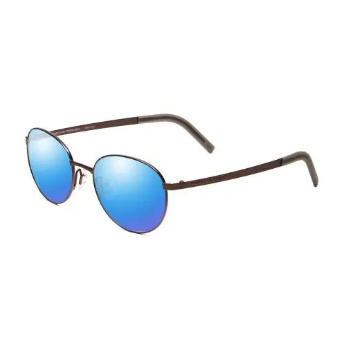 Porsche P8315-B Round 52mm Polarized Sunglasses Satin Brown Copper 4 Lens Option