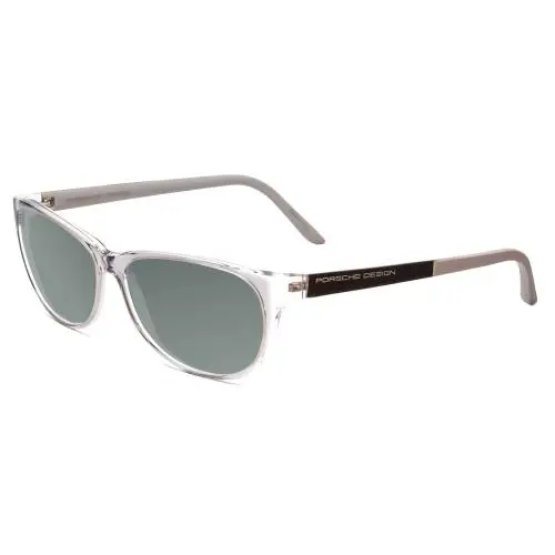Design P8246-D Oval 56mm Polarized Sunglasses Crystal Grey 4 Lens Option Smoke Grey Polar by Porsche