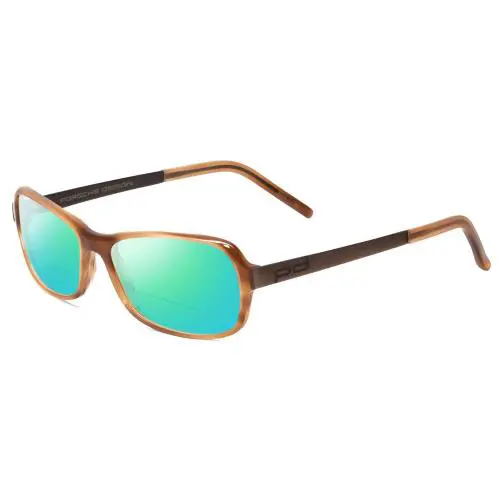 P8207-C Cateye 53mm Polarized Bi-focal Sunglasses Light Brown 41 Options Green Mirror by Porsche