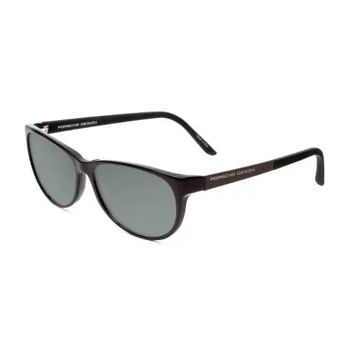 Design P8246-A Unisex Oval 56mm Polarized Sunglasses Black 4 Lens Option Smoke Grey Polar by Porsche