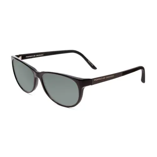 Design P8246-A Unisex Oval 56mm Polarized Sunglasses Black 4 Lens Option Smoke Grey Polar by Porsche