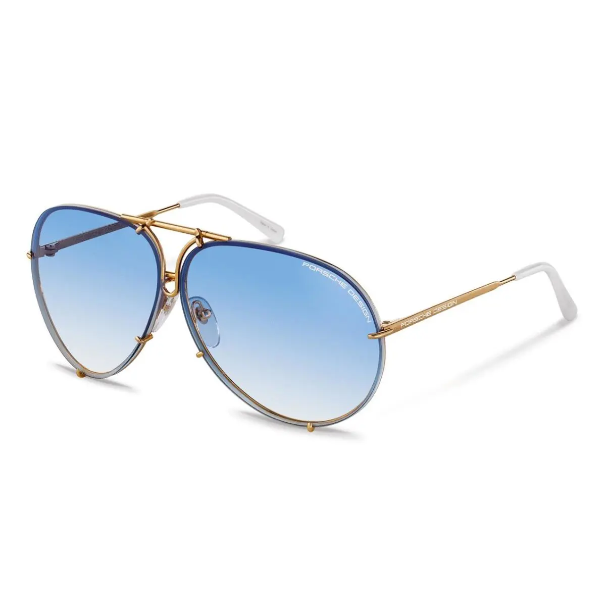 Design P8478 Iconic Sunglasses W Yellow Gold/blue Gradient +extra Lenses 63-10-135 by Porsche