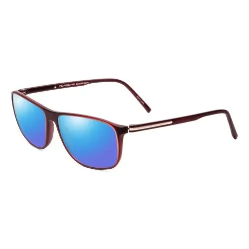 P8278-D 56mm Polarized Sunglasses Crystal Red Matte Brown 4 Lens Options Blue Mirror Polar by Porsche
