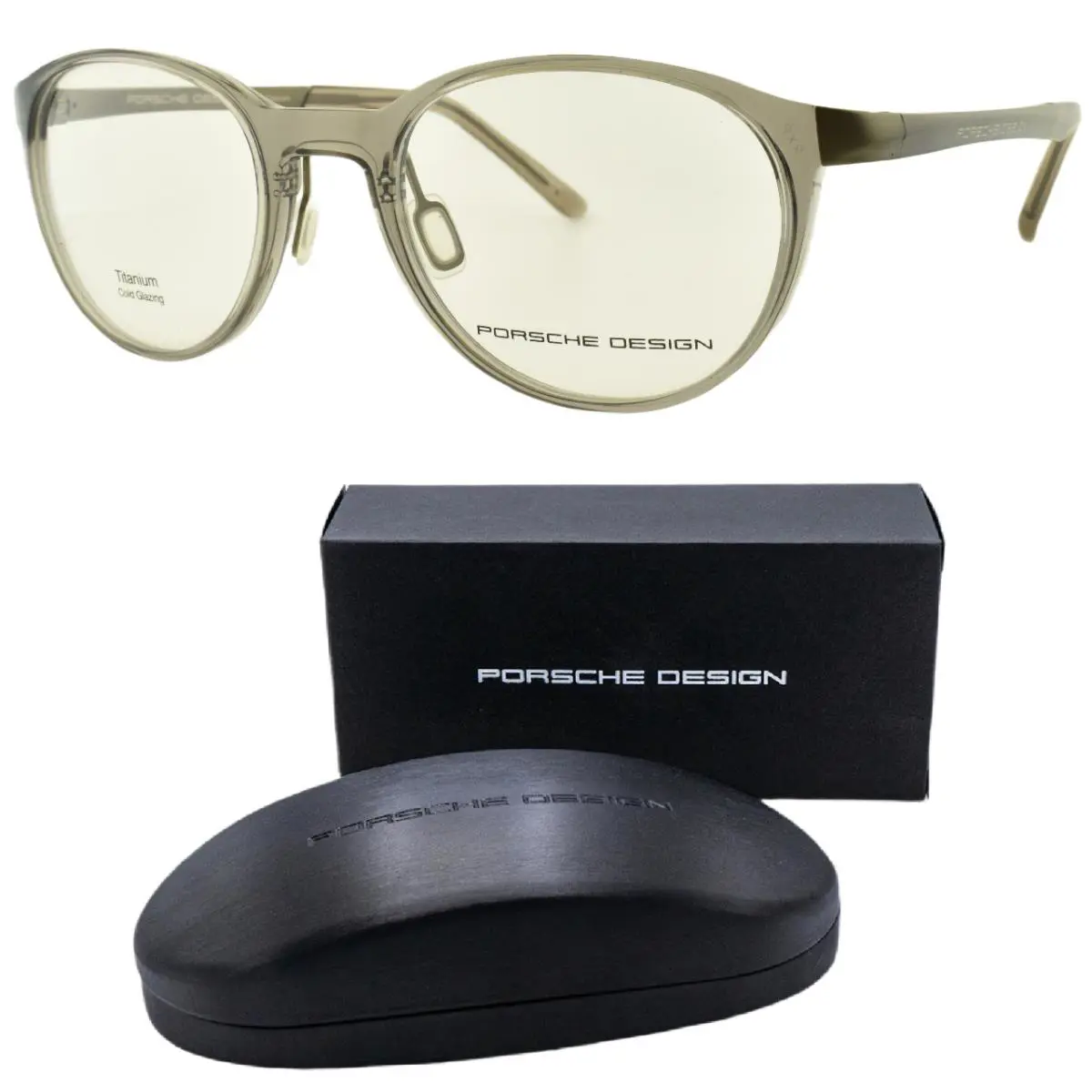 Porsche P8342 C 51-20-140 Light Grey Oval Full Rim Titanium Optical Frame