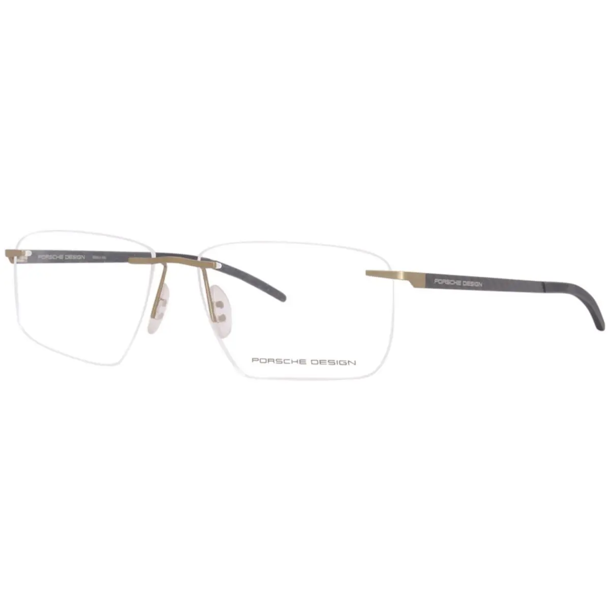 Porsche Design P8341-B Eyeglasses Men`s Gold/grey Rimless Rectangle Shape 54mm