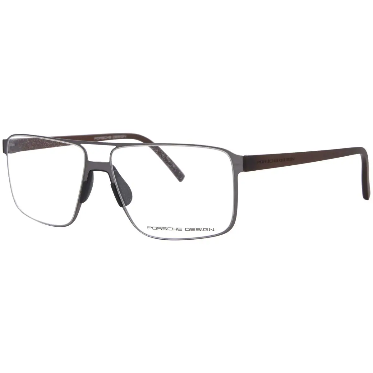 Porsche Design P8307-D Eyeglasses Frame Men`s Light Gunmetal/brown Full Rim 56mm