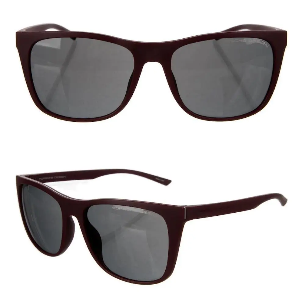 Porsche Design - P`8648-D Burgundy Rectangle Unisex Sunglasses 56-17-145 - Frame: Beige